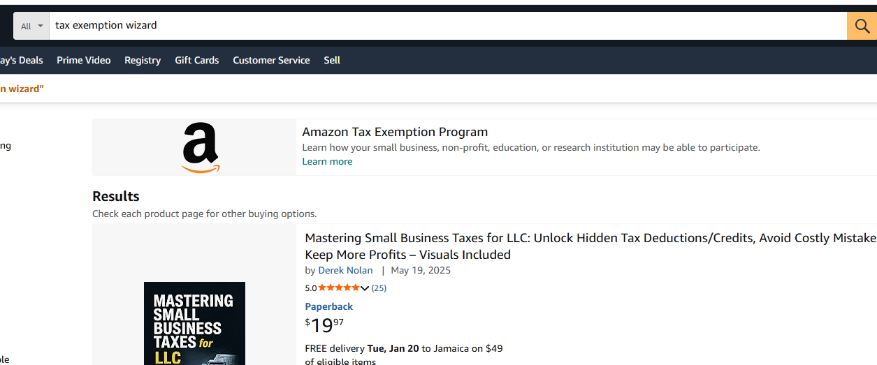 Tax exemption program Amazon