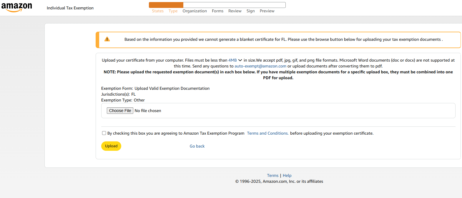 tax exemption blue link